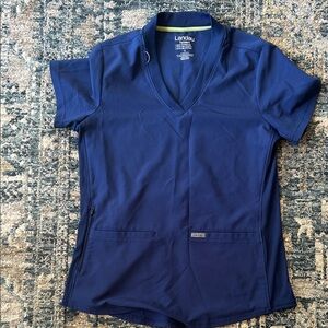 Landau Navy V-Neck Scrub Top
